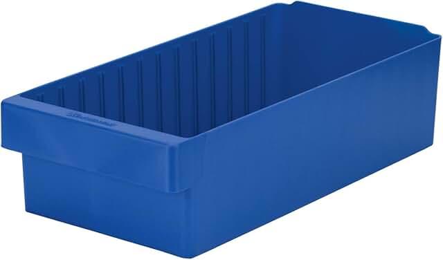 Stackable Blue Plastic Storage Drawers, 4-Pack