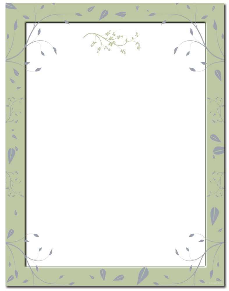 25 sheets of sage leaves letterhead paper