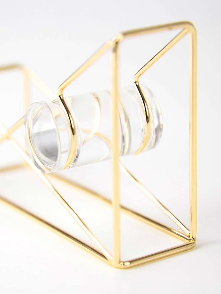Gold wire metal desktop tape dispenser