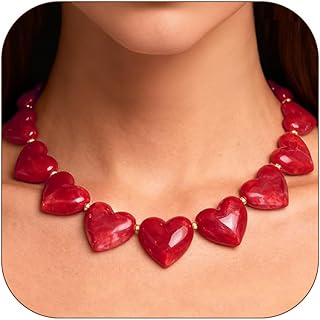Colorful Heart Choker Necklace for Women