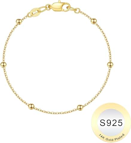 Sterling Silver and Gold-Plated Satellite Bead Chain Bracelet