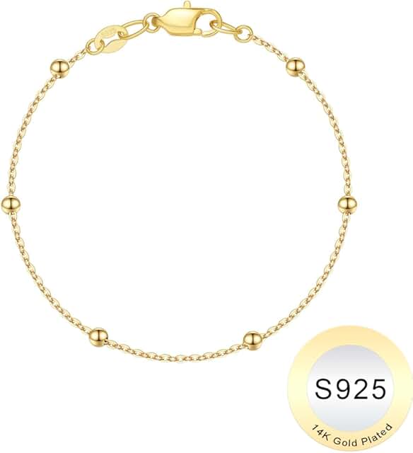 Sterling Silver and Gold-Plated Satellite Bead Chain Bracelet