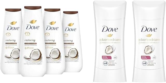 Body Wash with Coconut and Cocoa Butter, 4 Pack
