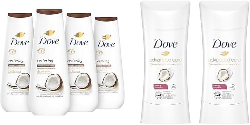 Body Wash with Coconut and Cocoa Butter, 4 Pack