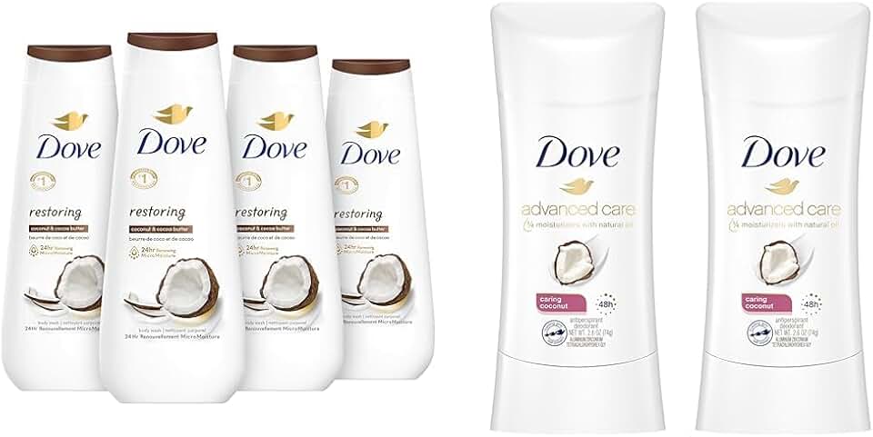Body Wash with Coconut and Cocoa Butter, 4 Pack