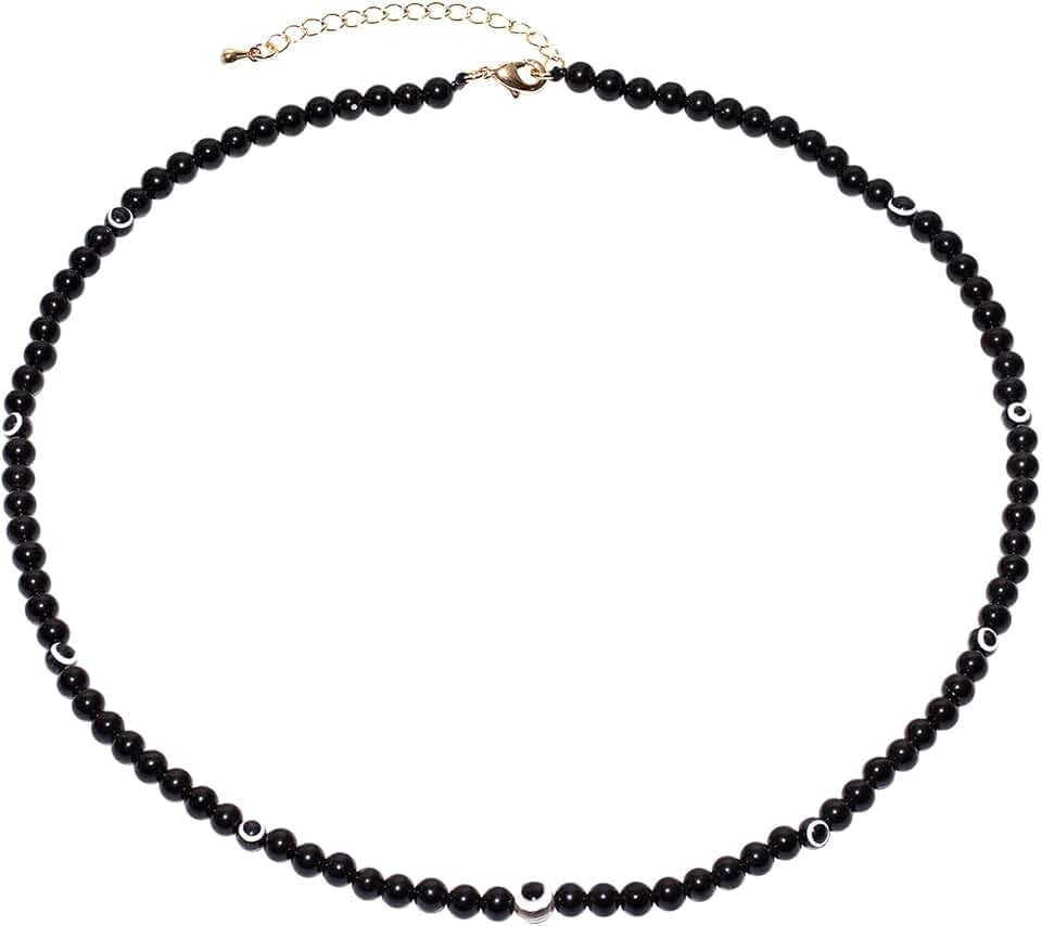 Evil Eye Crystal Beaded Choker Necklace for Women