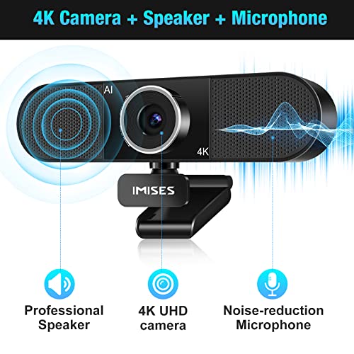 3-in-1 Webcam - 4K Video Conference Camera, 90 FoV, AI-Powered Auto Framing & Autofocus, Noise Reduction Computer Camera, Lens Cover & Tripod, 16ft Pickup USB-C Webcam for Video Conference, Streaming