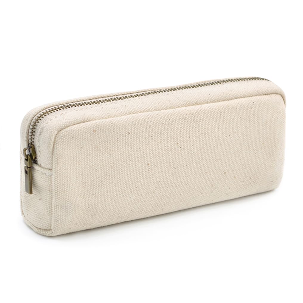 Large Canvas Pencil Case with Zipper for Stationery