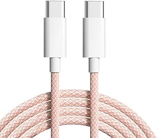 Pink 5 ft Nylon Braided USB Type C Charging and Data Cable