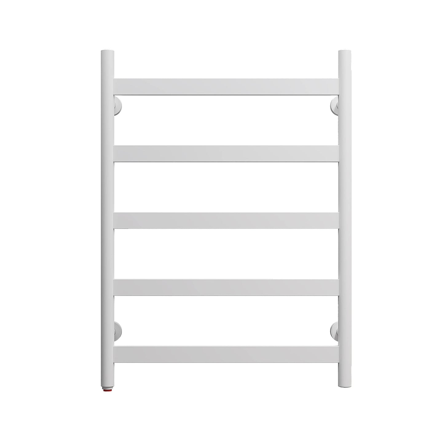 HEAT E Towel Warmer 5 Flat Bar Towel Dryer Wall-Mounted Plug-in Bath Towel Heater  Gloss White