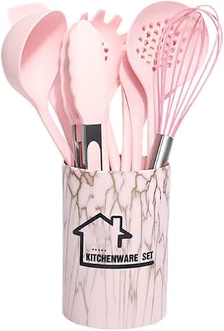 10-piece silicone cooking utensil set for kitchen use