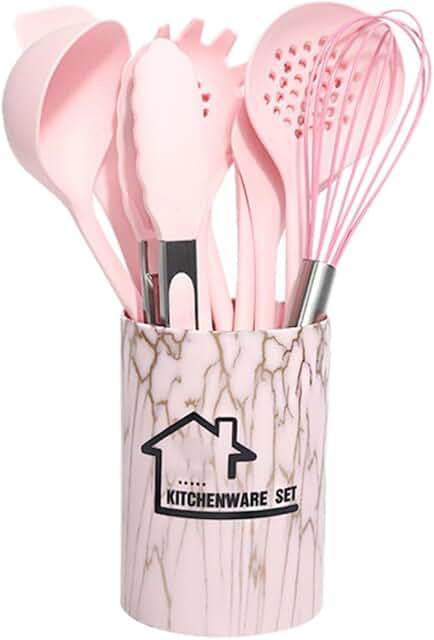 10-piece silicone cooking utensil set for kitchen use