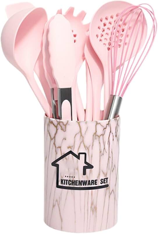 5-Piece Wooden Cooking Utensil Set with Holder