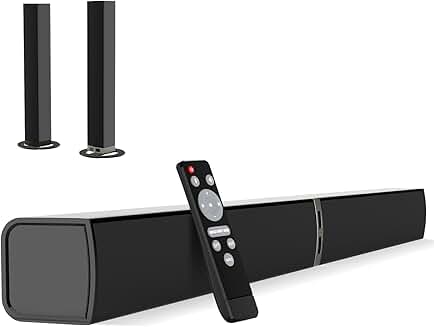 80W Bluetooth Sound Bar with Deep Bass and Detachable Design