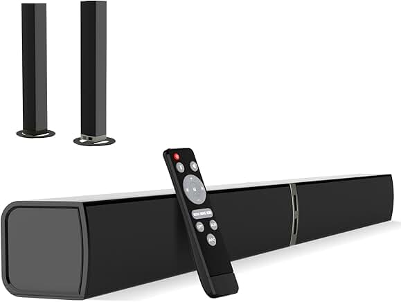 80W Bluetooth Sound Bar with Deep Bass and Detachable Design