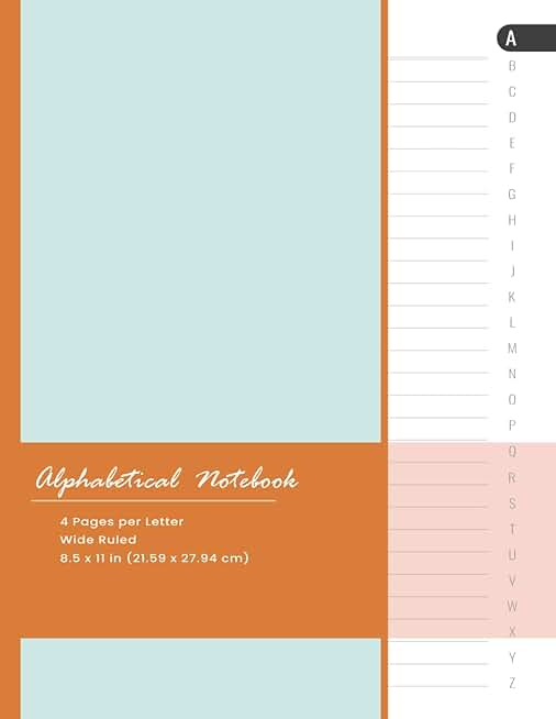 Alphabetical Lined Notebook for Organizing and Notes