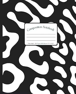 Wide Ruled Animal Print Composition Notebook for School