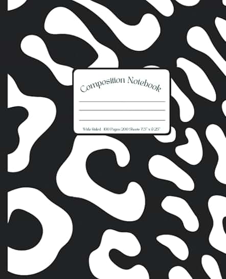 Wide Ruled Animal Print Composition Notebook for School