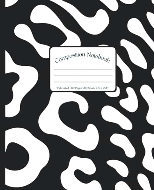 Wide Ruled Animal Print Composition Notebook for School