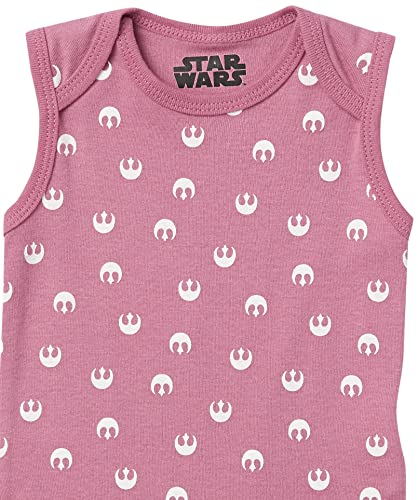 Disney | Star Wars | Princess Baby Girls' Sleeveless Bodysuits, Pack of 6, Star Wars Tiny Rebel, Preemie