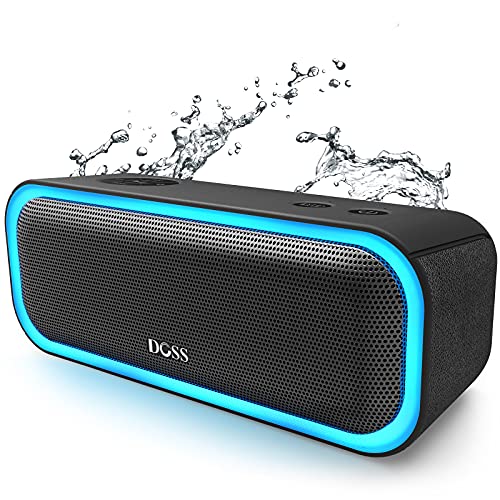 Bluetooth Speaker, SoundBox Pro Portable Wireless Speaker with 20W Stereo Sound, Active Extra Bass, IPX5 Waterproof, Wireless Stereo Pairing, Multi-Colors Lights, 20 Hrs Playtime -Black
