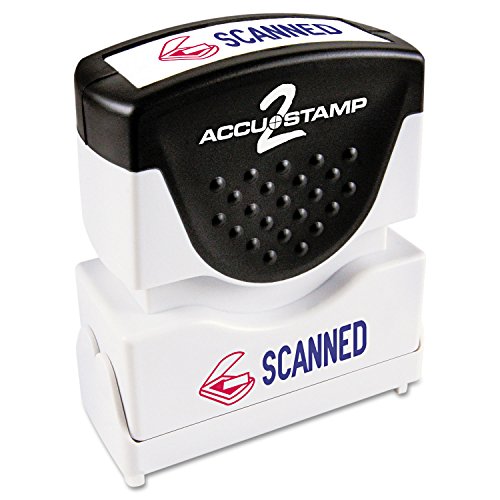 Pre-Inked Shutter Stamp with Microban, Red/Blue
