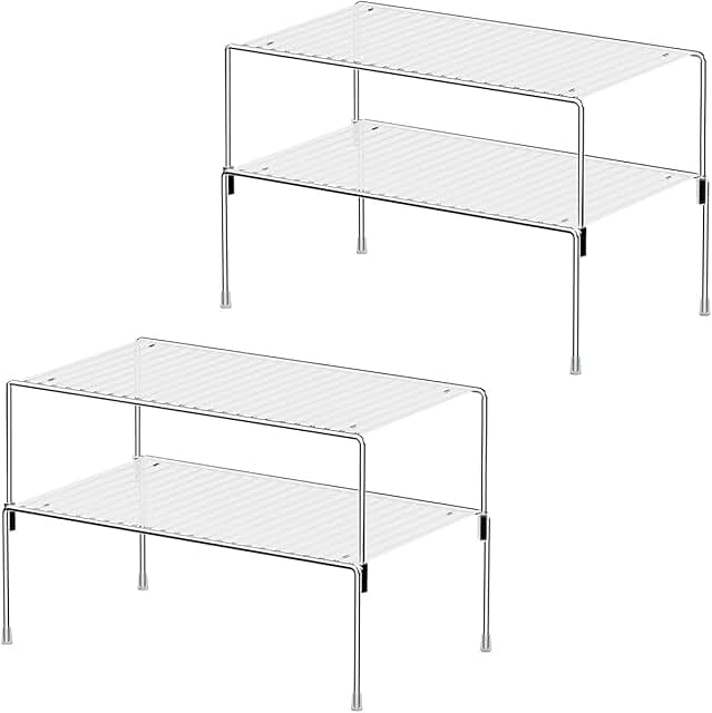 Set of 4 Stackable Kitchen Cabinet Shelves