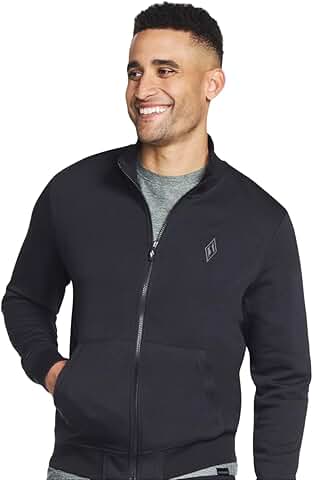 Men's Full Zip Hoodie with Mock Neck