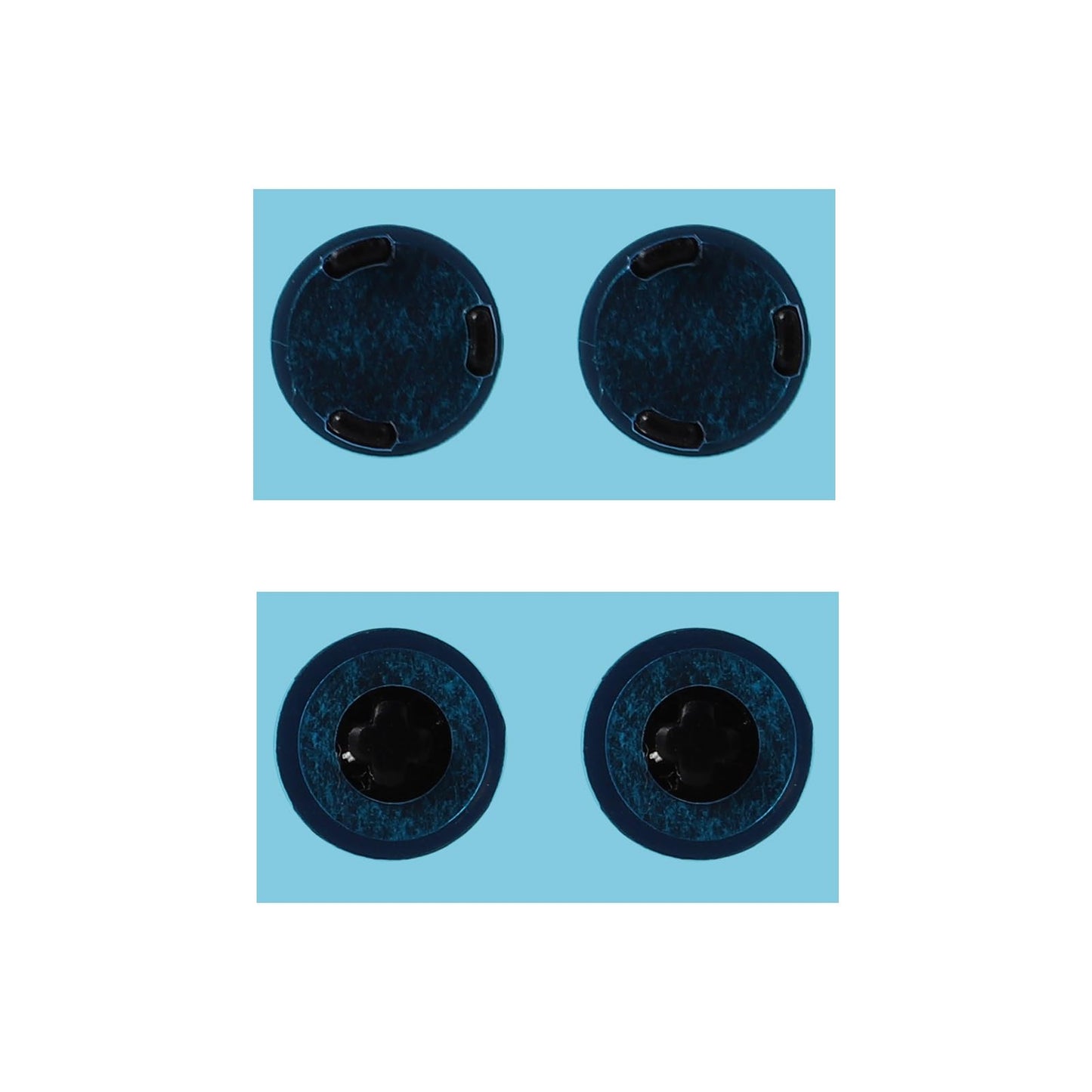 Set of four black rubber feet for laptop bottom, 0.35 inch diameter