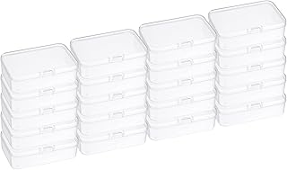 20 Clear Plastic Storage Boxes with Hinged Lids