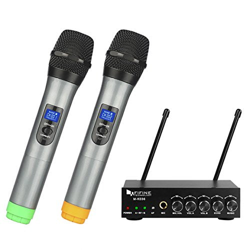 UHF Dual Channel Wireless Handheld Microphone for Karaoke