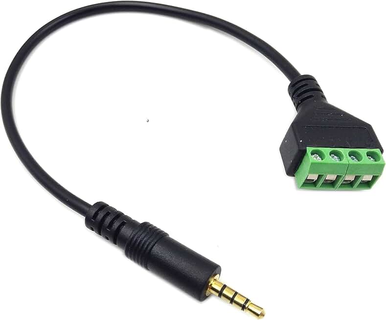 3.5mm Stereo TRRS to Terminal Block Adapter Cable