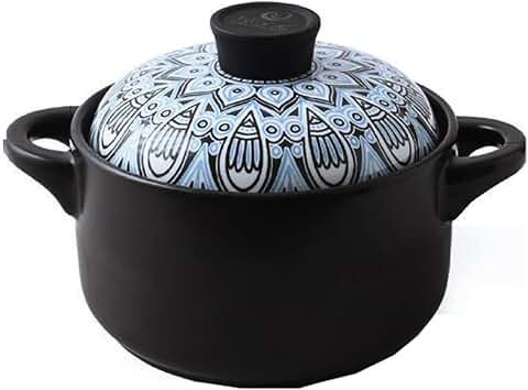 Ceramic Casserole Stew Pot with Lid, 2.5L
