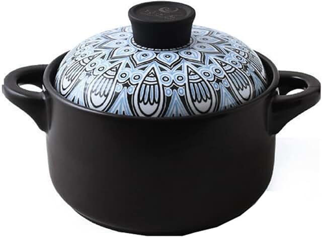 Ceramic Casserole Stew Pot with Lid, 2.5L