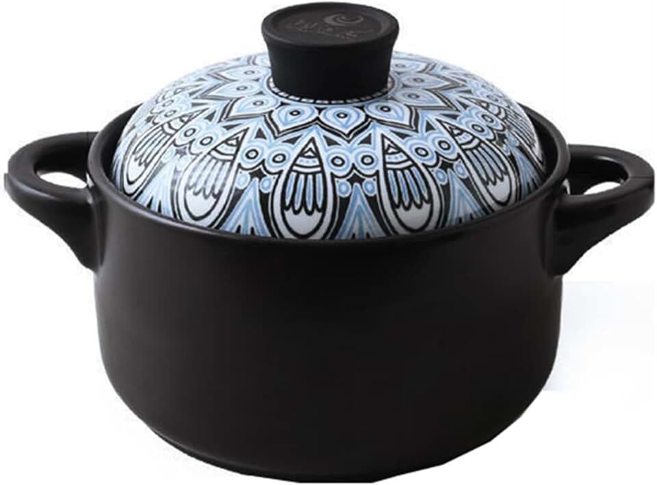 Ceramic Casserole Stew Pot with Lid, 2.5L