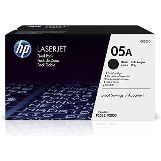 05A Black Toner Cartridges 2-pack for LaserJet P2035 and P2055