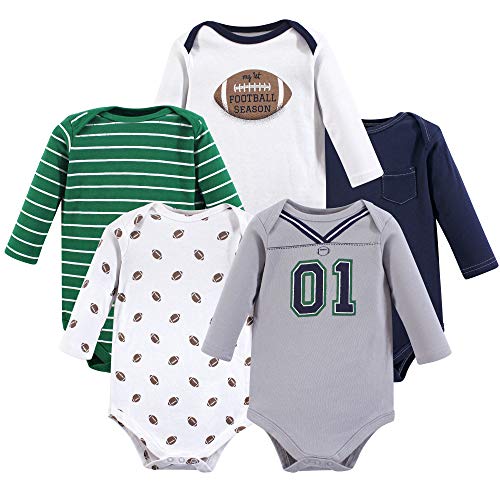 Unisex Baby Cotton Bodysuits, Football, 0-3 Months
