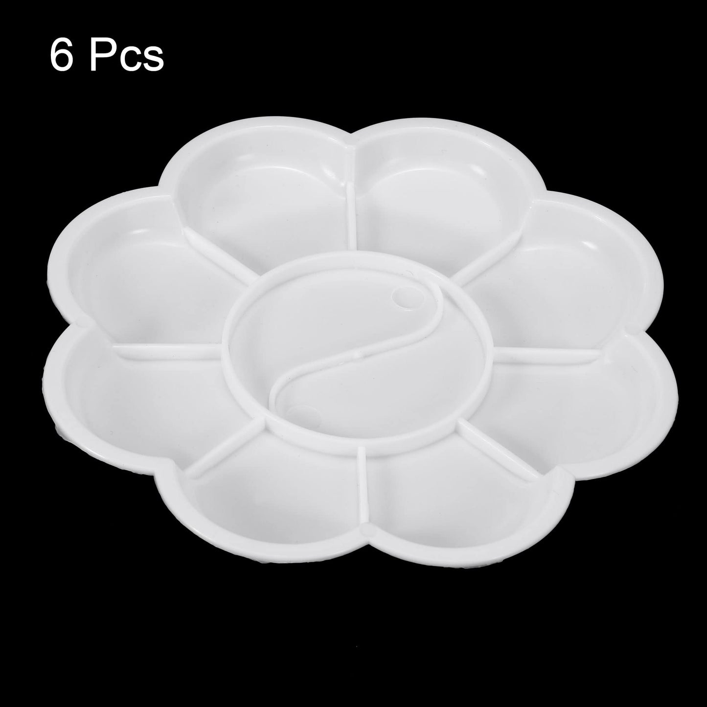 10 Wells Acrylic Paint Palette White 3.3" 6 Pack