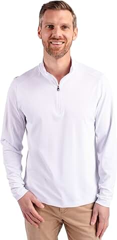 Men's Long Sleeve Eco Pique Quarter Zip Overknit