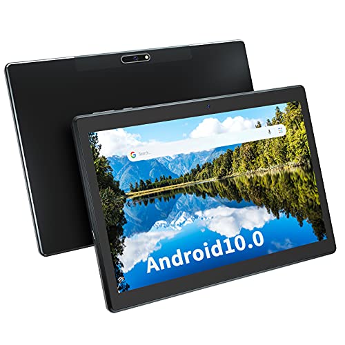 10 inch Tablet Android 10.0, HD 1280x800 Touchscreen, 32GB Storage, 6000mAh Battery, Dual Camera Dual Speakers, Google , Support WiFi Bluetooth, Portable Tablet Black