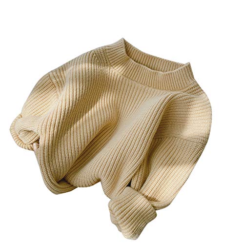 Infant Toddler Baby Girls Boys Knit Sweater Blouse Causal Warm Long Sleeve Pullover Top Fall Winter Clothes (B-Goose Yellow, 0-6Months)