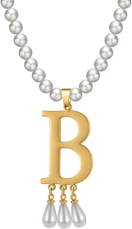 Anne Boleyn Initial Pearl Necklace for Women