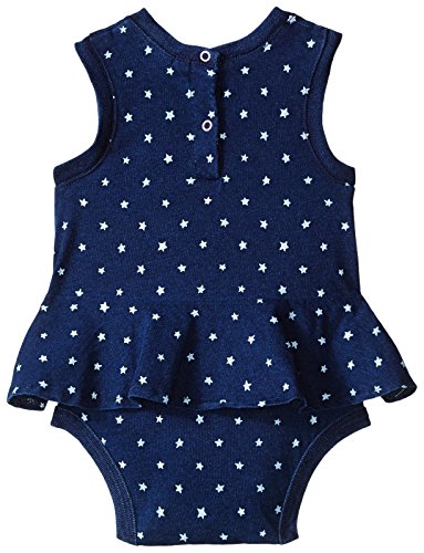 Baby Girls' Indigo Peplum Romper, Blue, 3-6