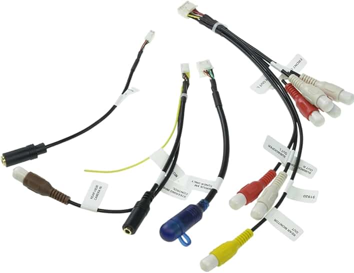 4-Piece RCA Cord Set for Car Audio and Video