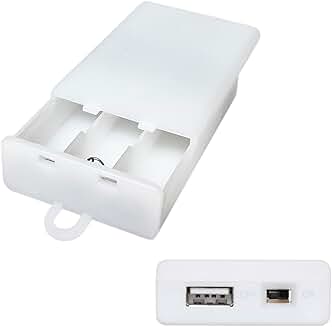 White USB female socket with 3 AA battery holder
