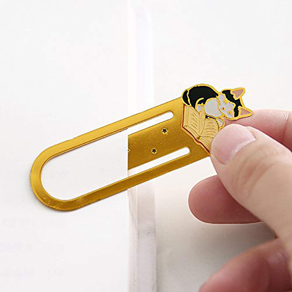 12 Pcs Cute Cat Metal Bookmarks for Kids