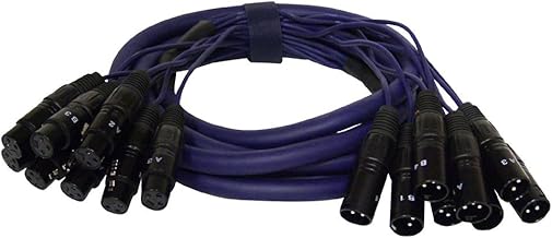 8-Channel XLR Snake Cable, 10 ft, Male to Female