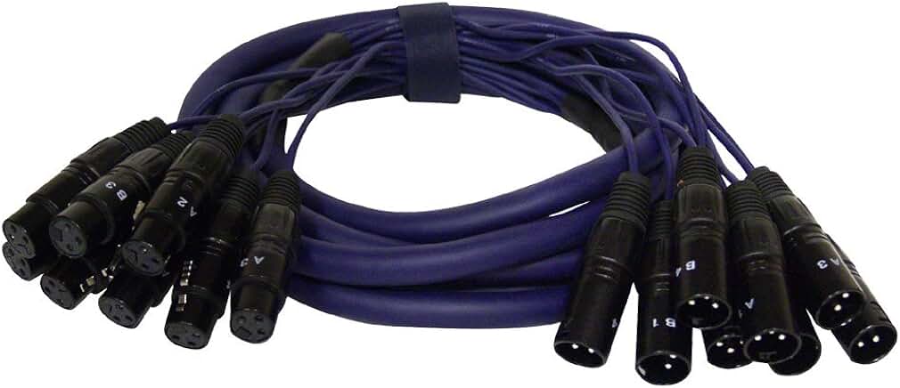 8-Channel XLR Snake Cable, 10 ft, Male to Female