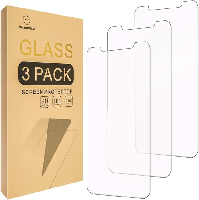 3-Pack Tempered Glass Screen Protectors for iPhone 11 Pro, X, XS