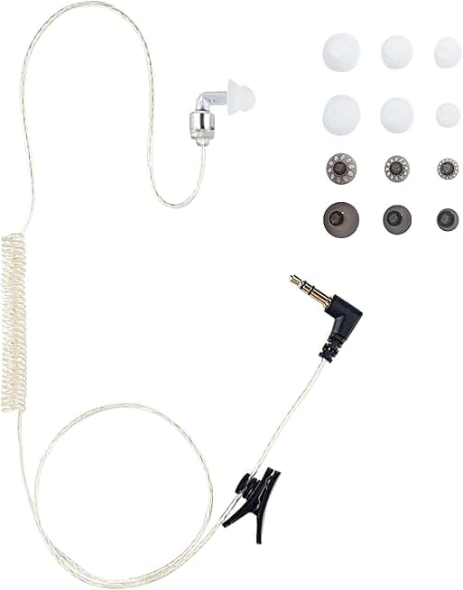 Tubeless Covert Security Earpiece for Two-Way Radio